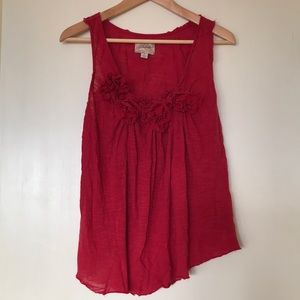 •Anthropologie• Deletta Red Rose Tank Top